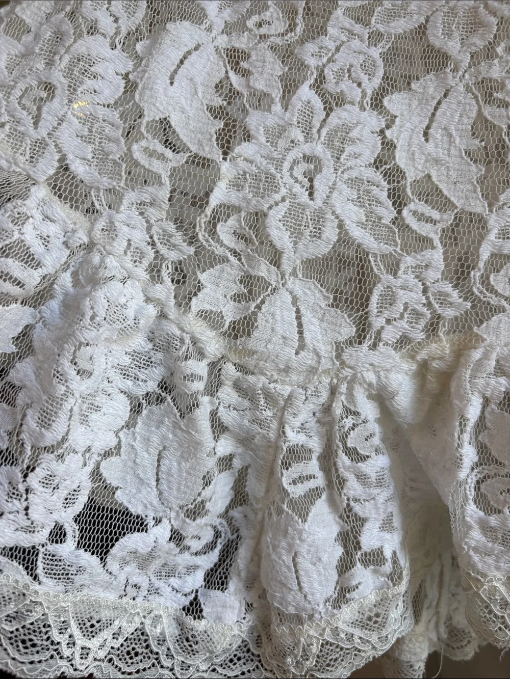 Free People Cream Floral Lace Scoop-Neck Peplum Tunic project piece